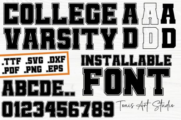 Ab College Outline: The Varsity Font SVG for Your Projects