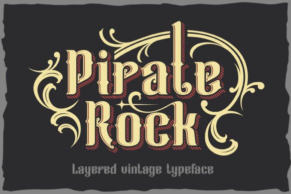 Pirate Rock: A Vintage Layered Font for Bold Designs